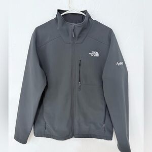 The North Face Mens Apex Bionic Softshell Jacket Gray Size M Aprilaire Logo